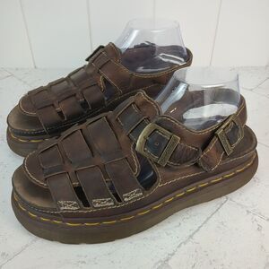 Vtg Y2K Dr Doc Martens Leather Fisherman Chunky Sandals Men's Size 10 Women's 11